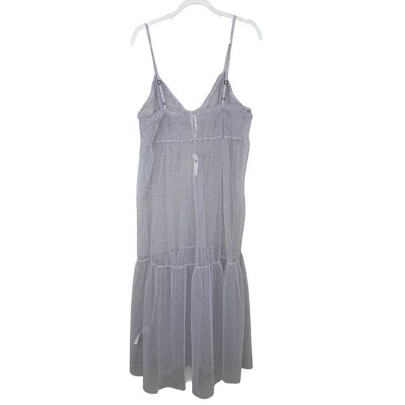 NEW By Anthropologie Sheer Dot Slip Tulle Dress Raindrop Purple Size Large - Picture 6 of 9